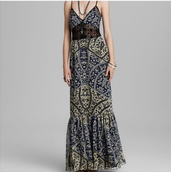 Rare $350 Free People Printed Gown - Picture 3 of 8